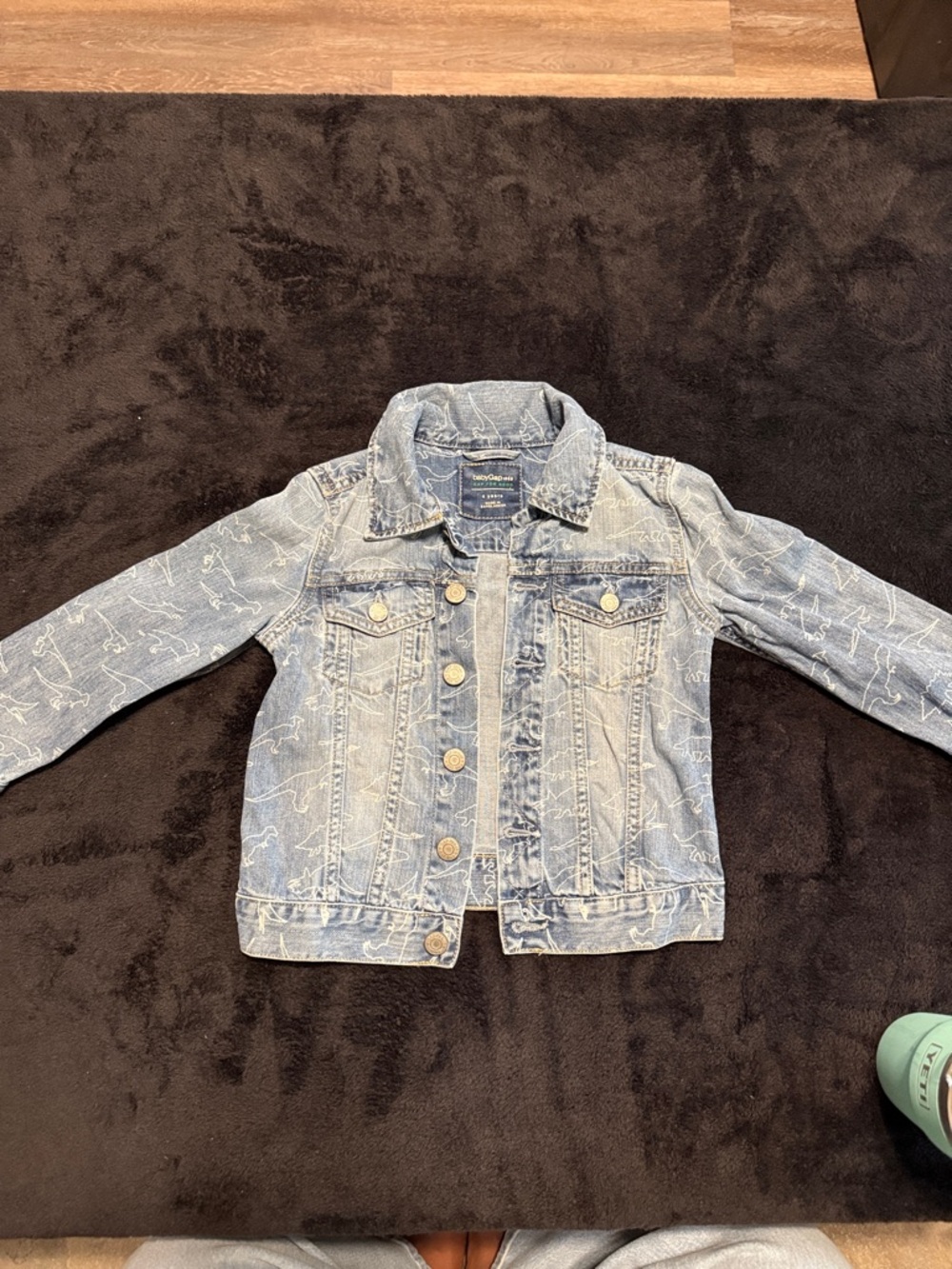 GAP Light Blue Denim Jean Jacket with White Outline Print